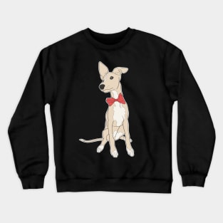 Cute fawn Italian Greyhound with bright pink bow Crewneck Sweatshirt